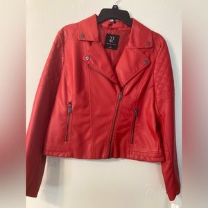 New York & Company Red Faux Leather Jacket